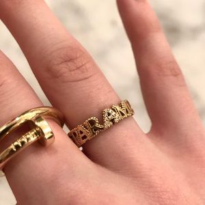 Gucci L’Aveugle Par Amour Gold Ring with Diamonds